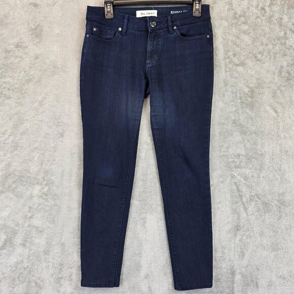 DL1961 Denim - DL1961 Emma Power Legging Jeans Womens 27 Dark Blue Skinny Stretch Flatiron